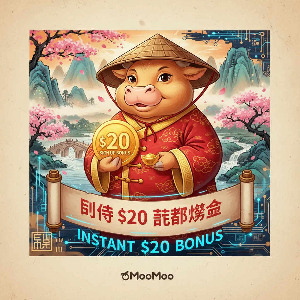instant $20 sign up bonus - MooMoo
